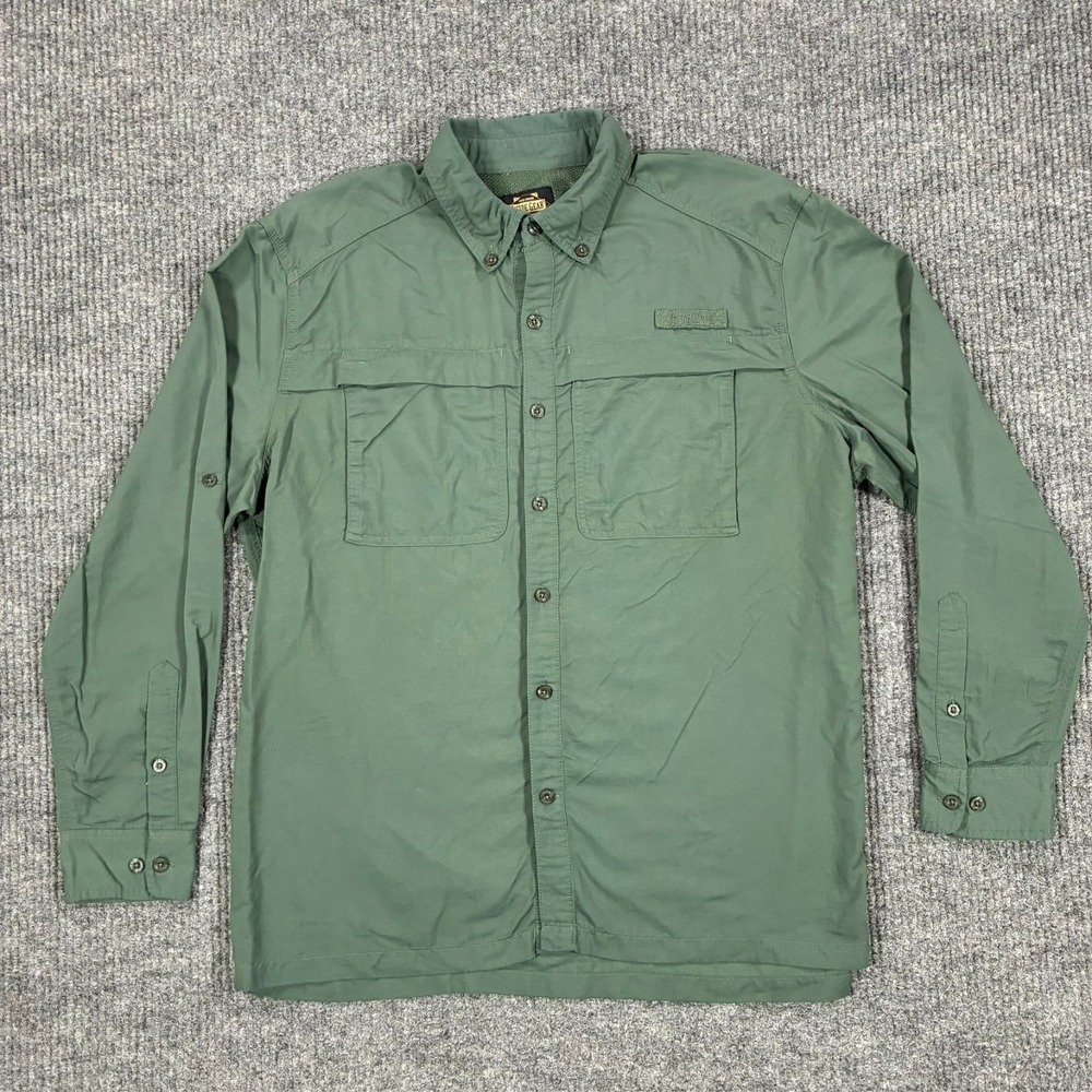 Guide Gear Mens Large Green Vented Fishing Hunting Shirt Long Sleeve Outdoor